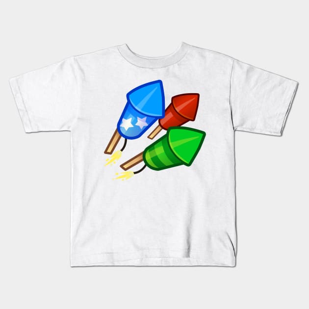 Firework Barrage Powerup Kids T-Shirt by Vector Unit